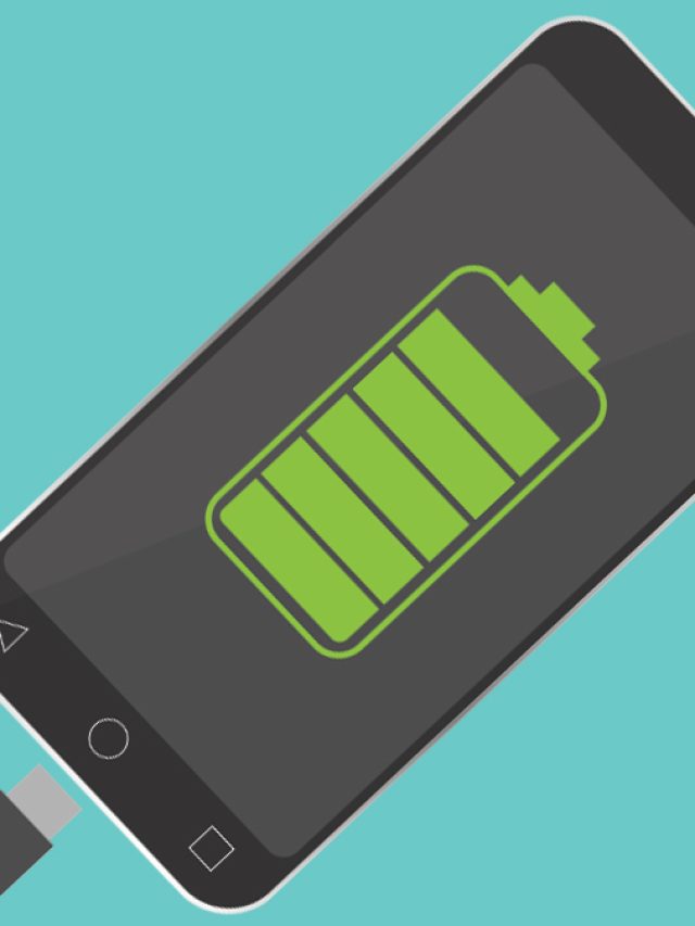 mobile phone with battery charge icon