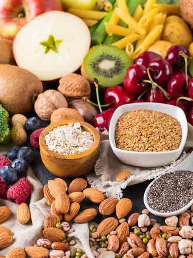 Selection of healthy rich fiber sources vegan food for cooking