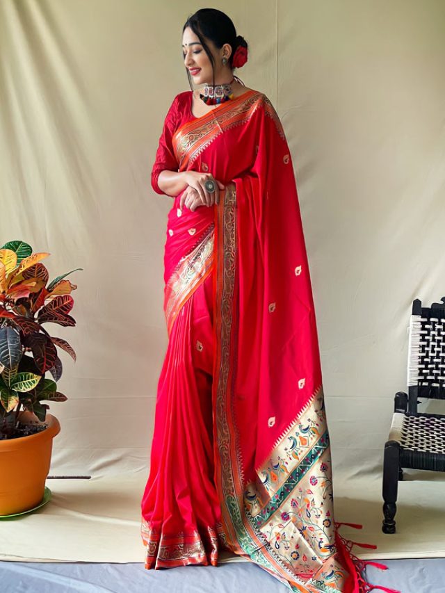 Karva-Chauth-special-Saree-2021-Red-online
